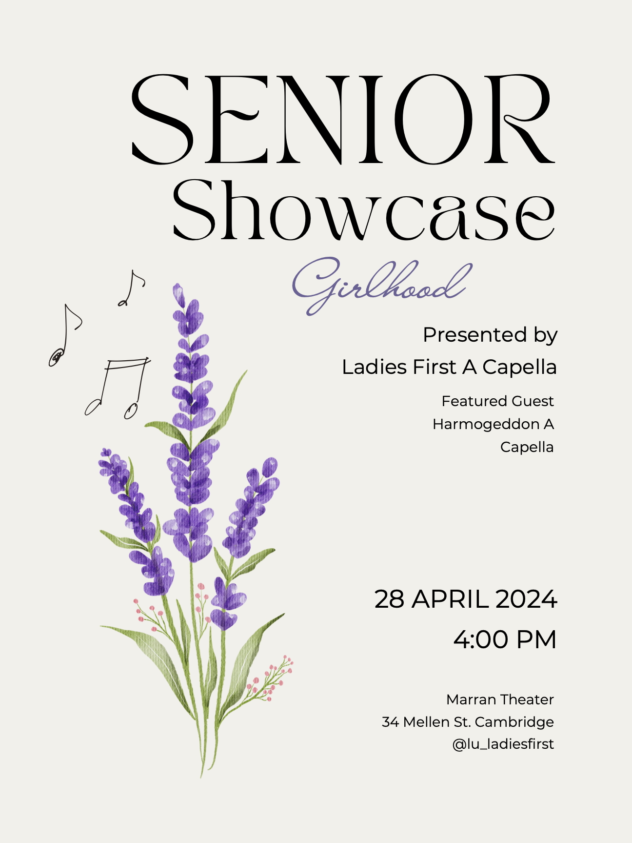 Ladies First Senior Showcase Poster