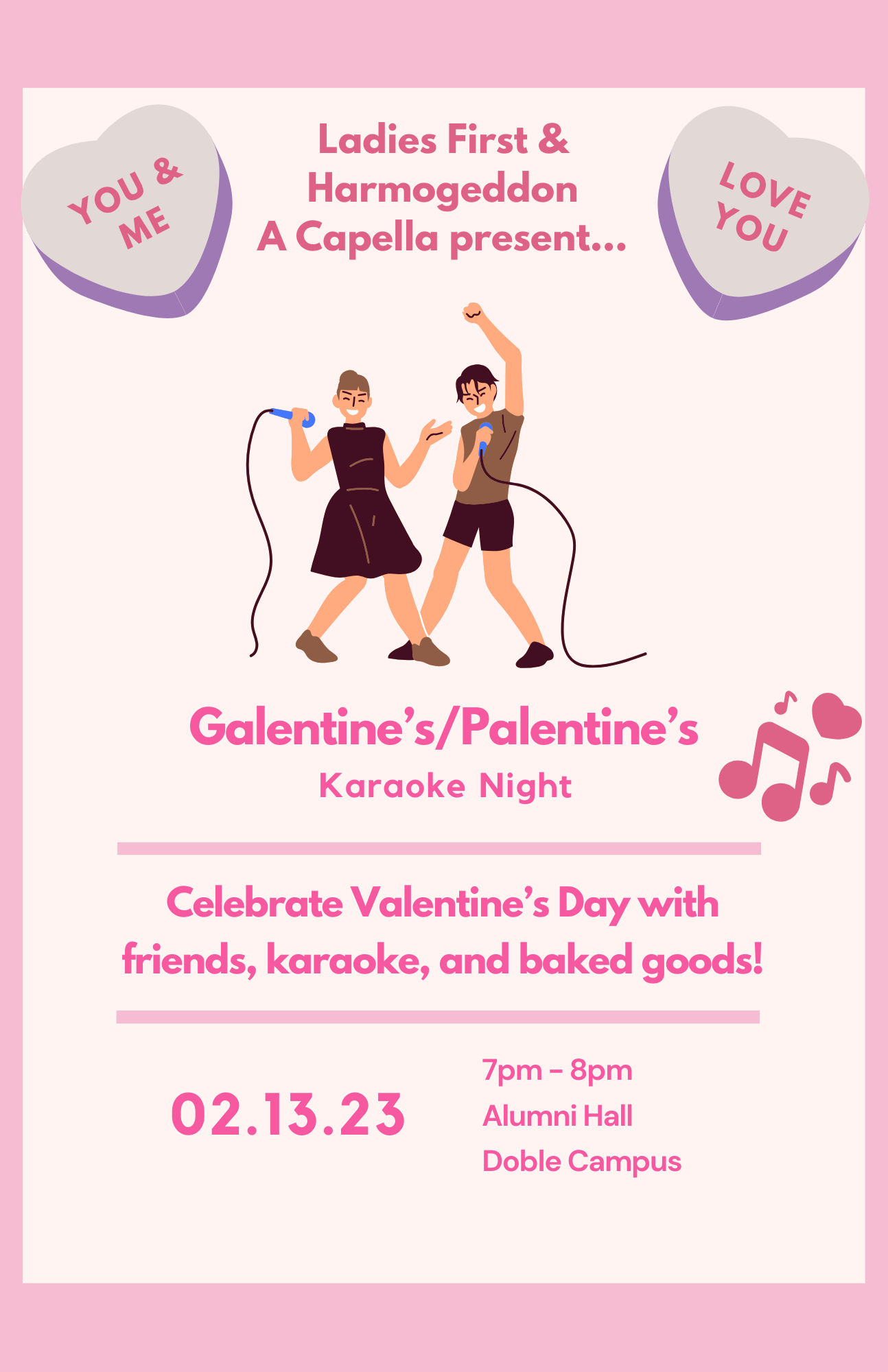 Galentines/Palentine's Karaoke Poster