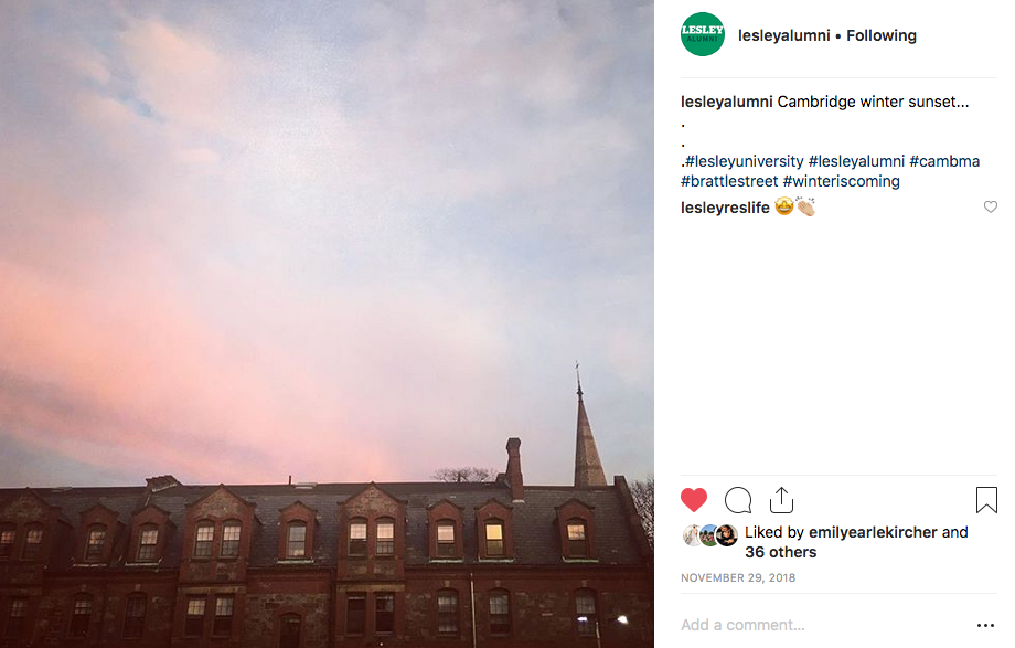 Photograph of an alumni Instagram channel