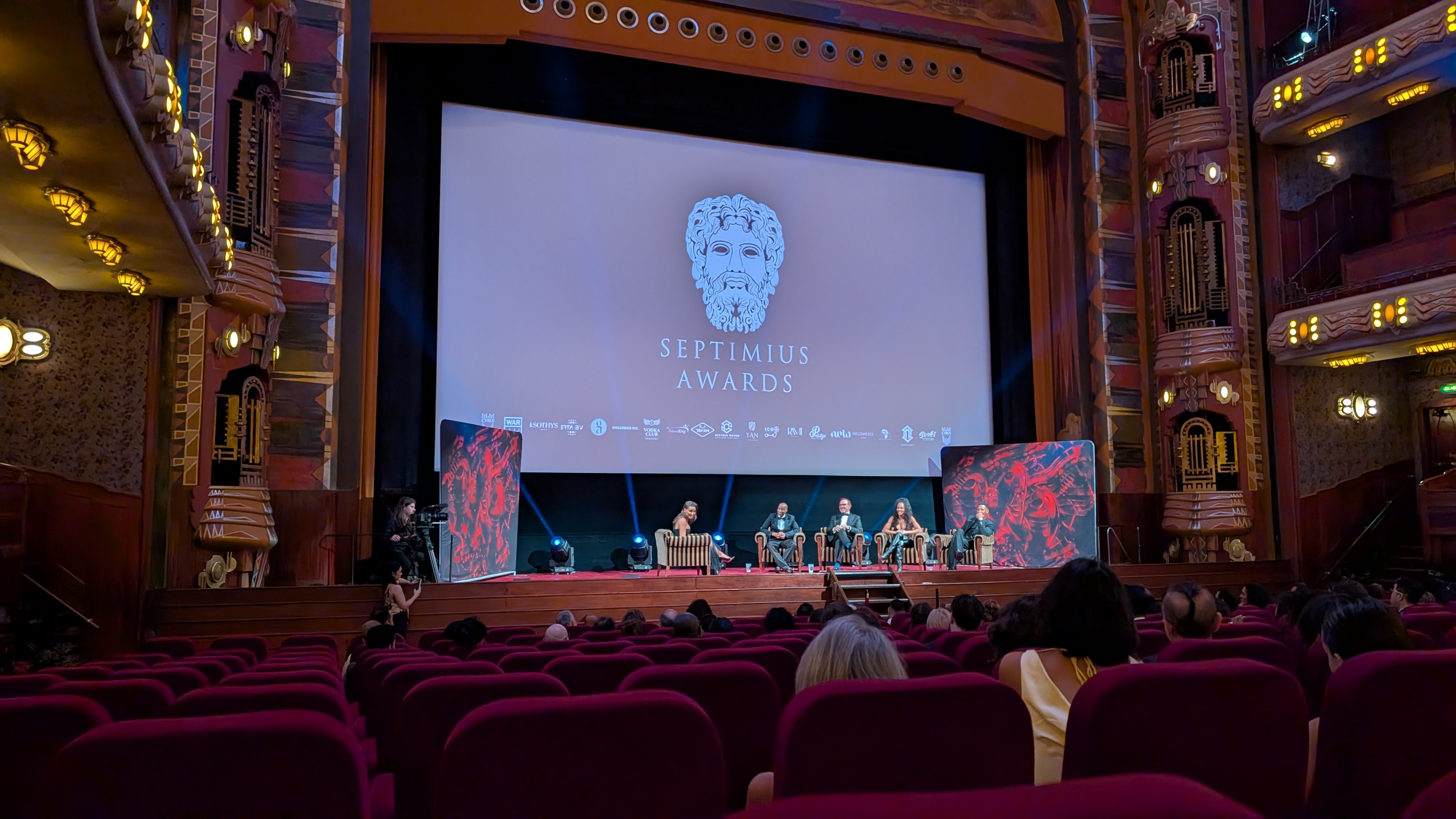 photo of a screen in a theater that says "SEPTIMUS AWARDS"