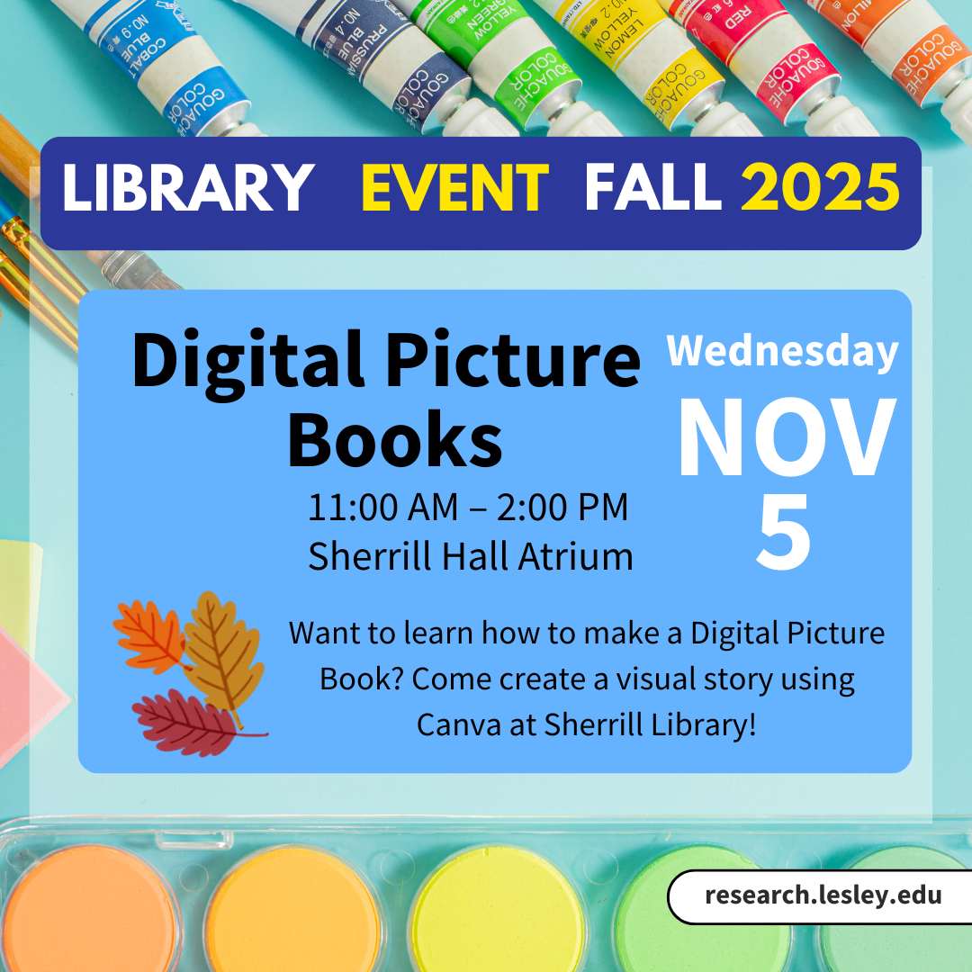 digital picture books workshop flyer with event details