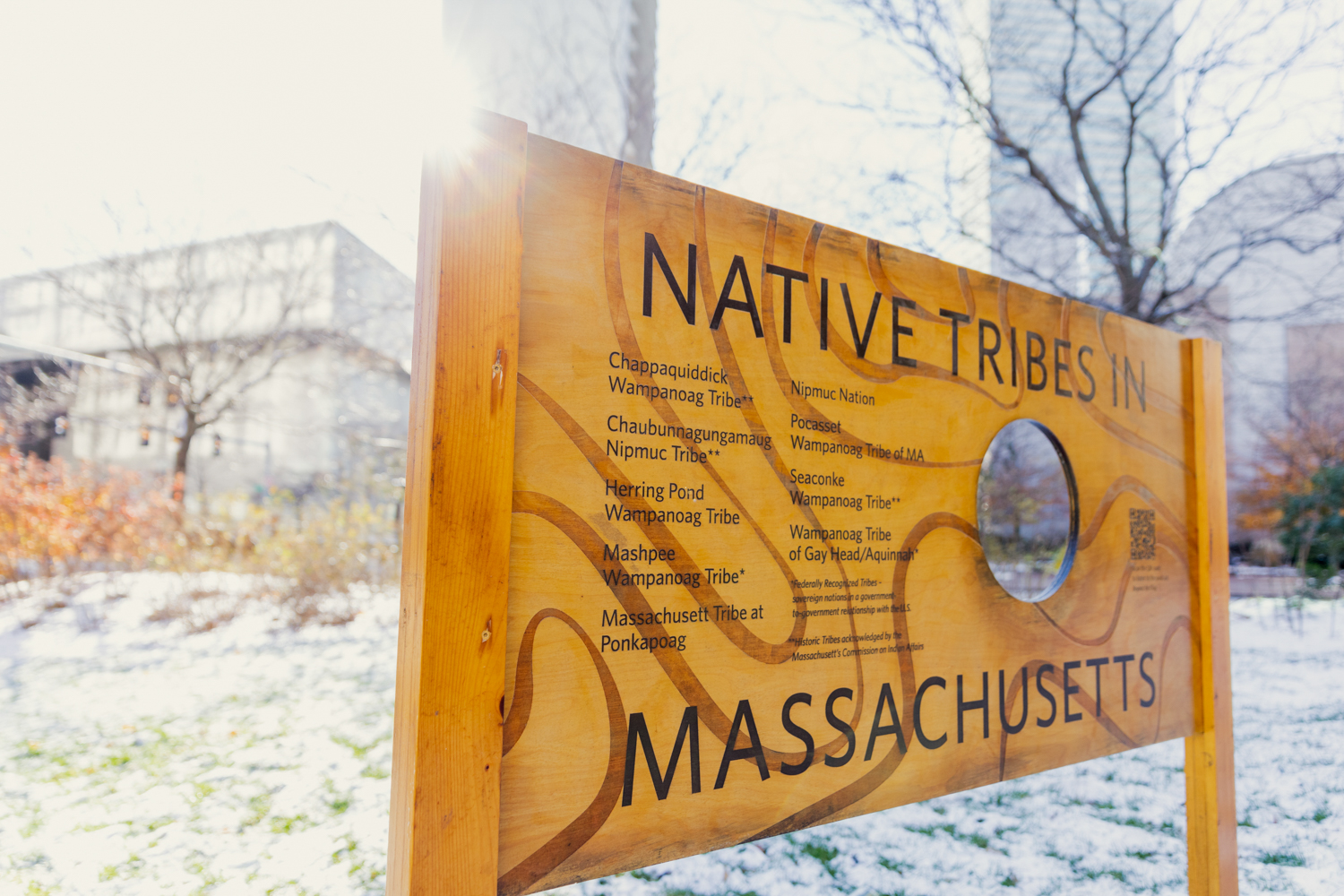 Sign: List of Native American tribes on back of sign