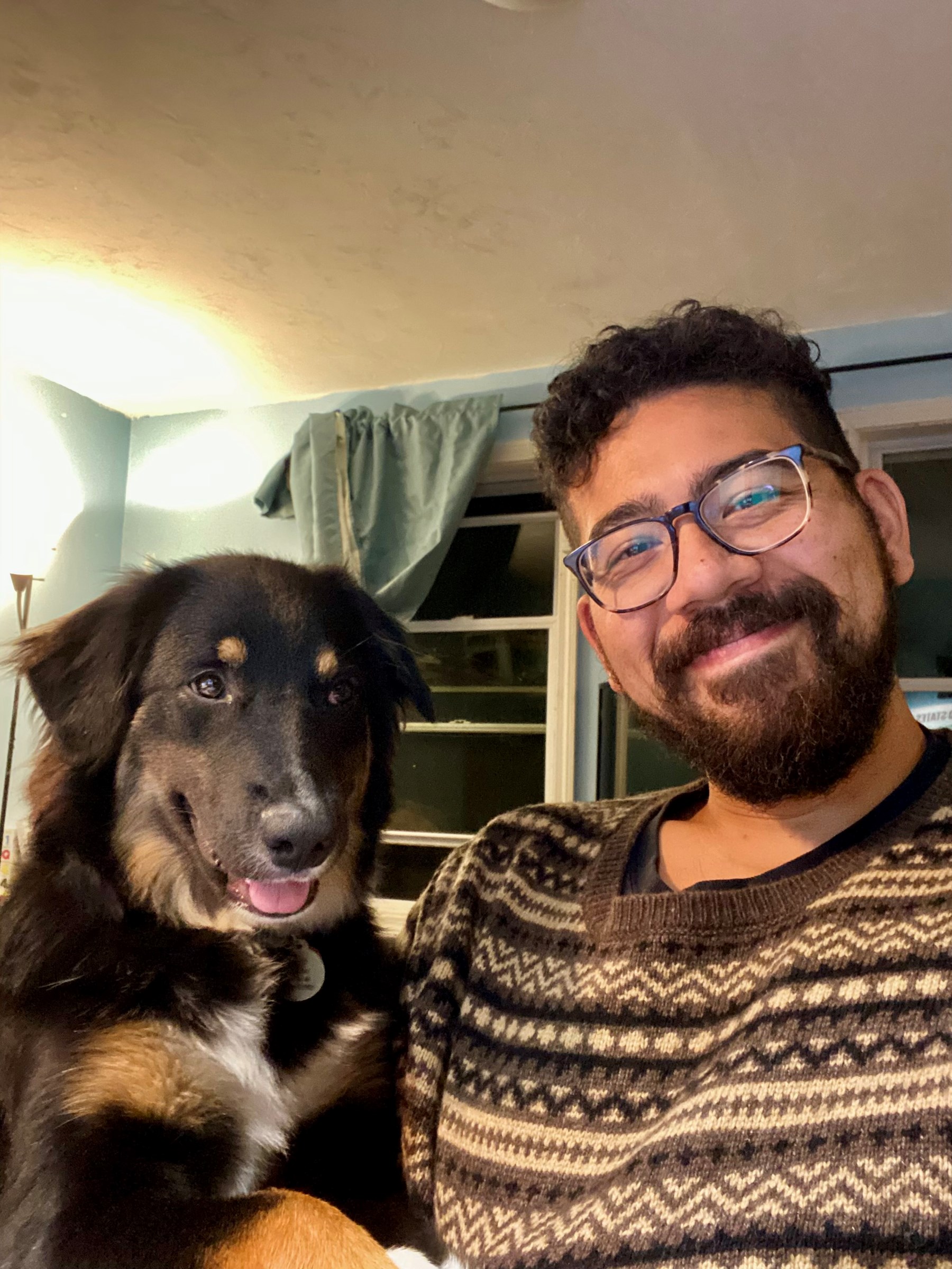 Andrew Solem and his dog