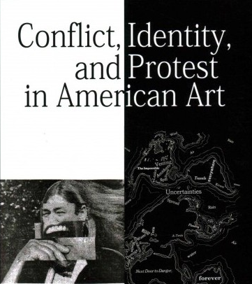 Flyer that reads "Conflict, Identity, and Protest in American Art"