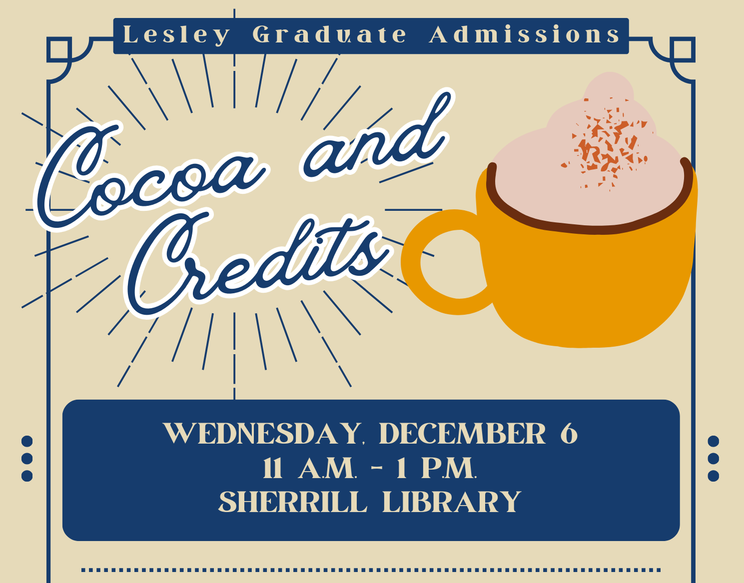 Cocoa and Credits flyer