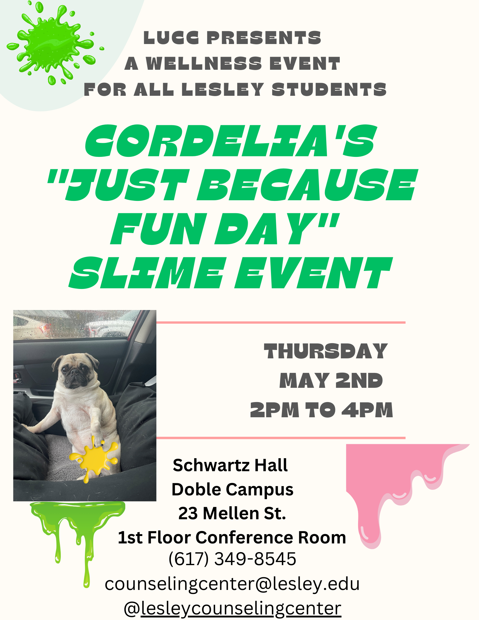 Cordelia's "Just Because Fun Day" Slime Event Poster