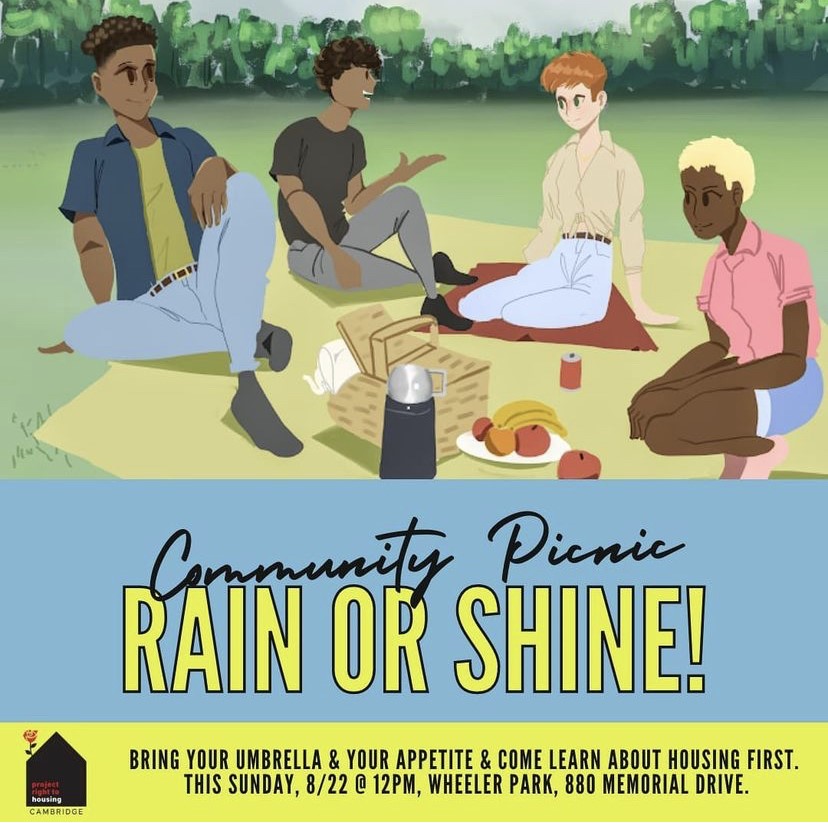 Illustration "Community Picnic Rain or Shine!"