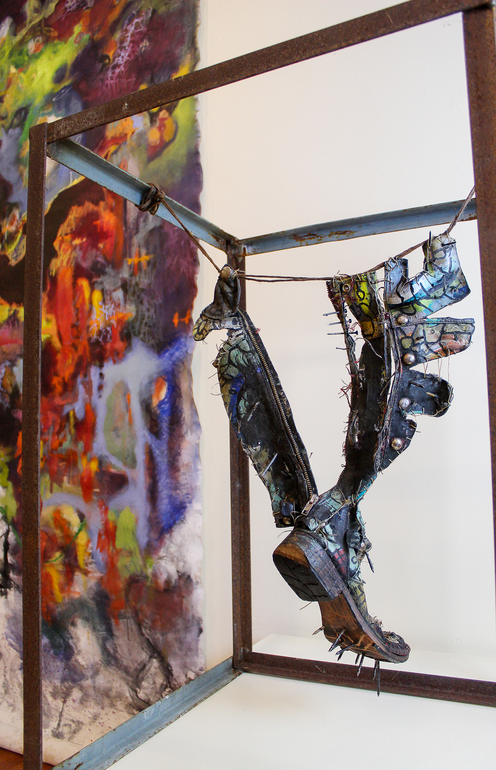 Deborah Read sculpture, Flayed, But Still Trying To Fly , Tracy Hayes painting, Exhumations of Structures of Culture II