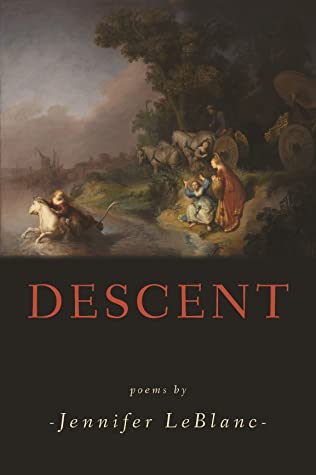 Descent book cover - old oil painting on top with title and author on lower half