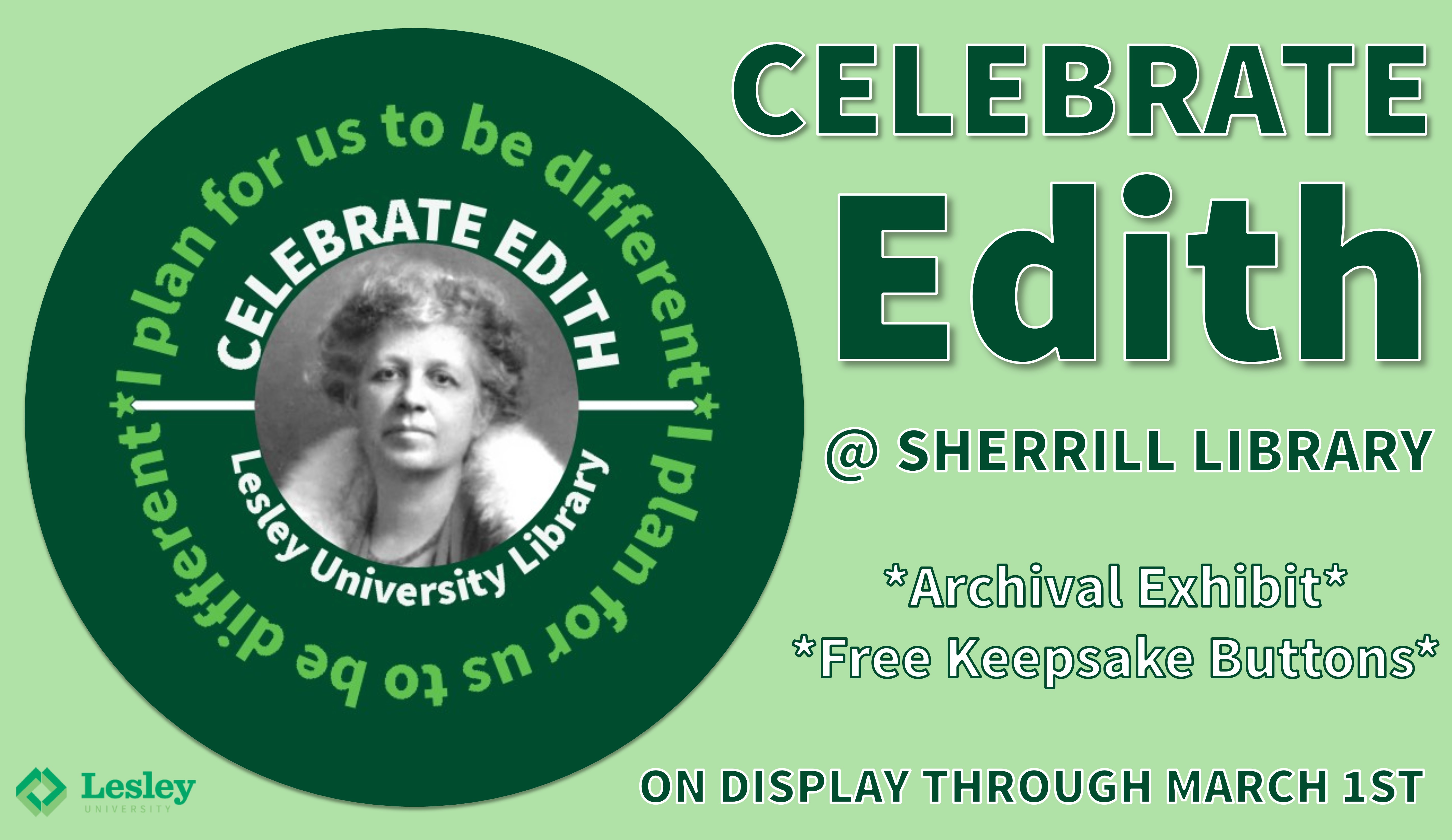 Celebrate Edith exhibit poster.