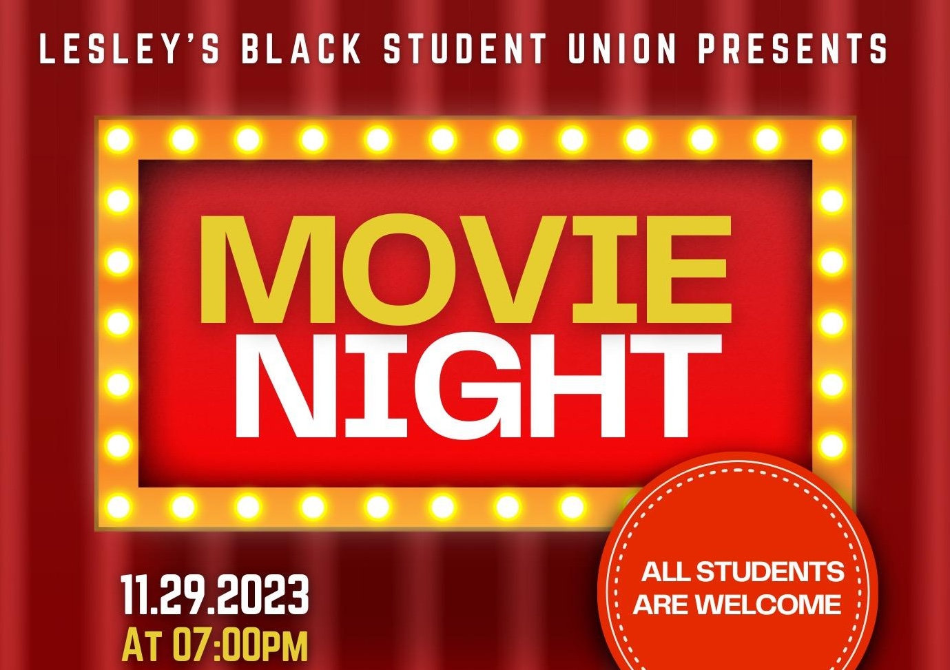 Black Student Union Movie Night poster