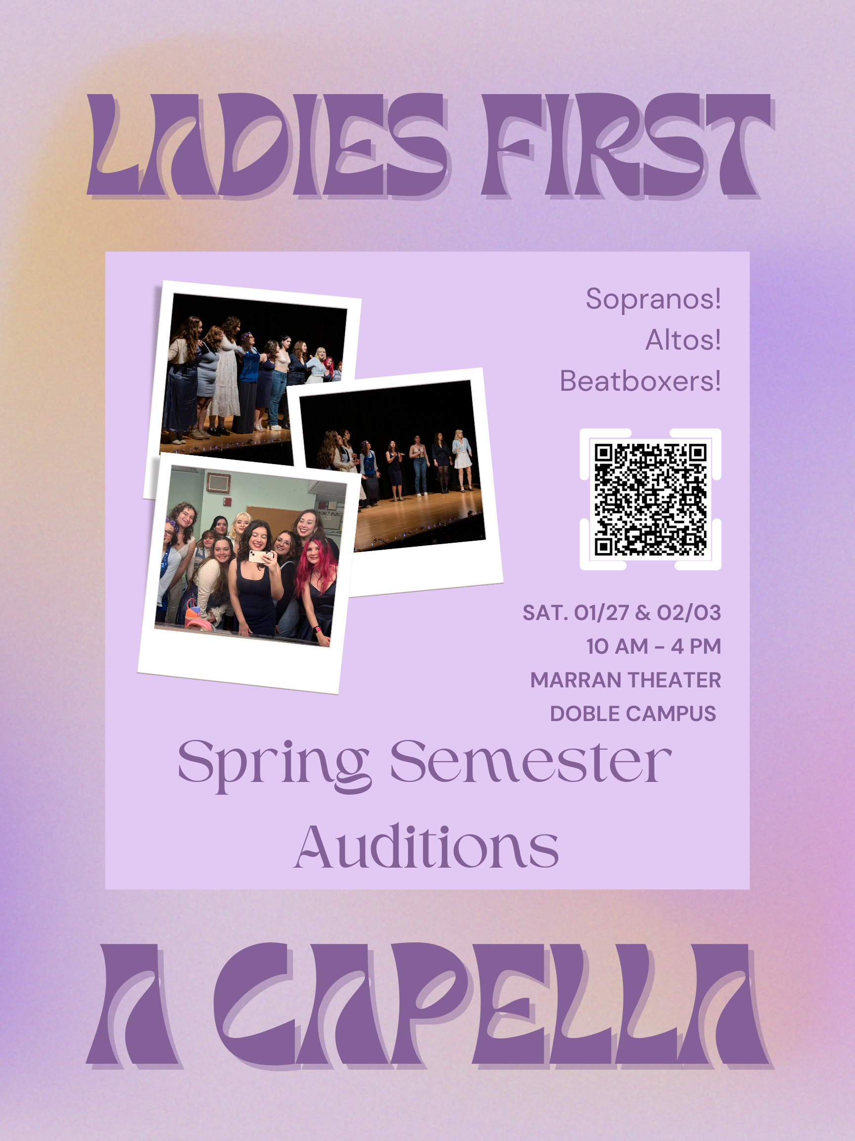 Ladies First A Capella auditions
