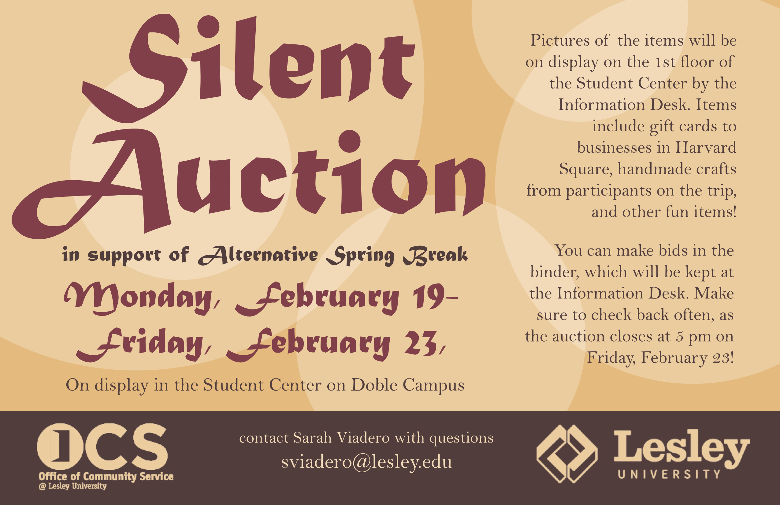 Alternative Spring Break auction | Lesley University