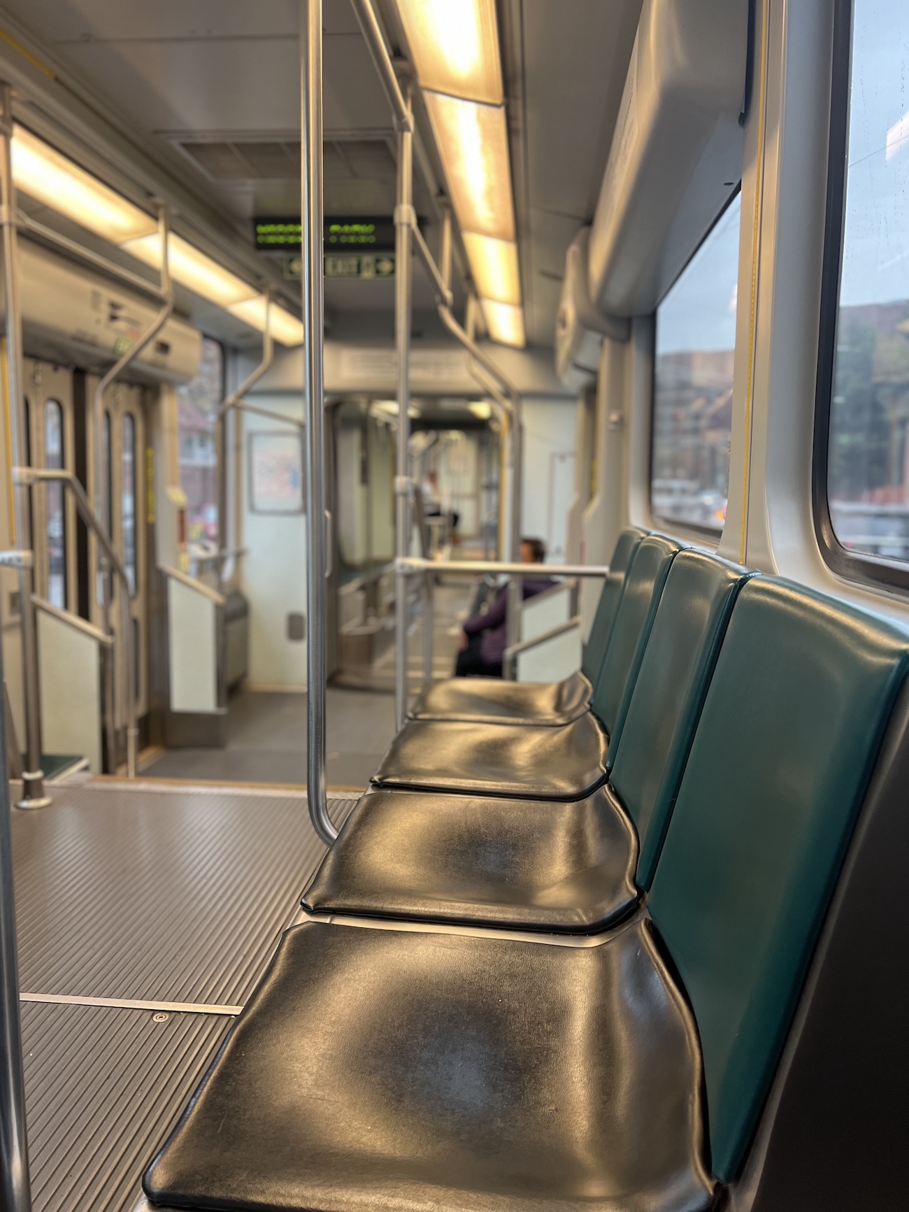 photo of empty train seats