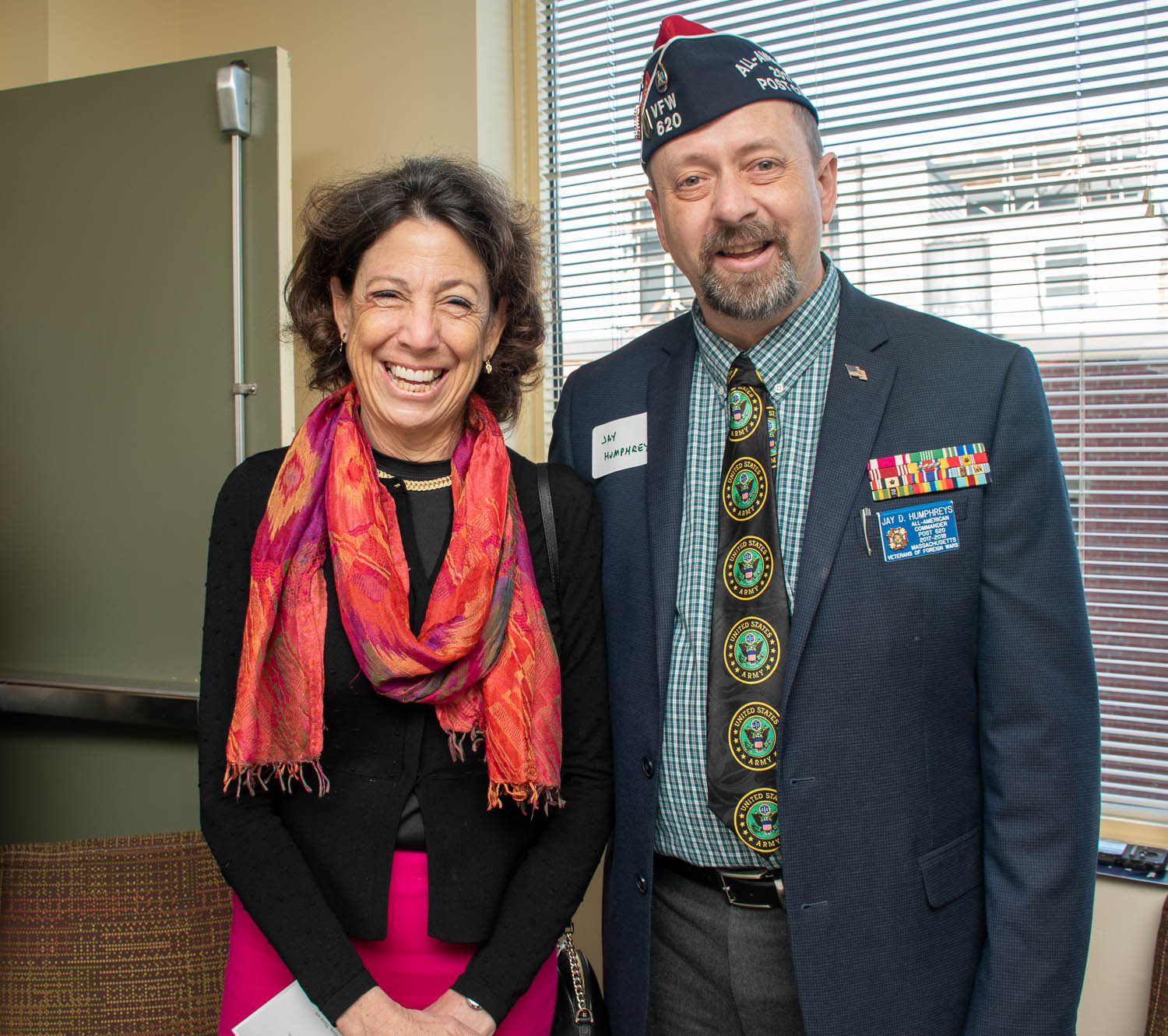President Janet L. Steinmayer and Jay Humphreys of VFW Post 620