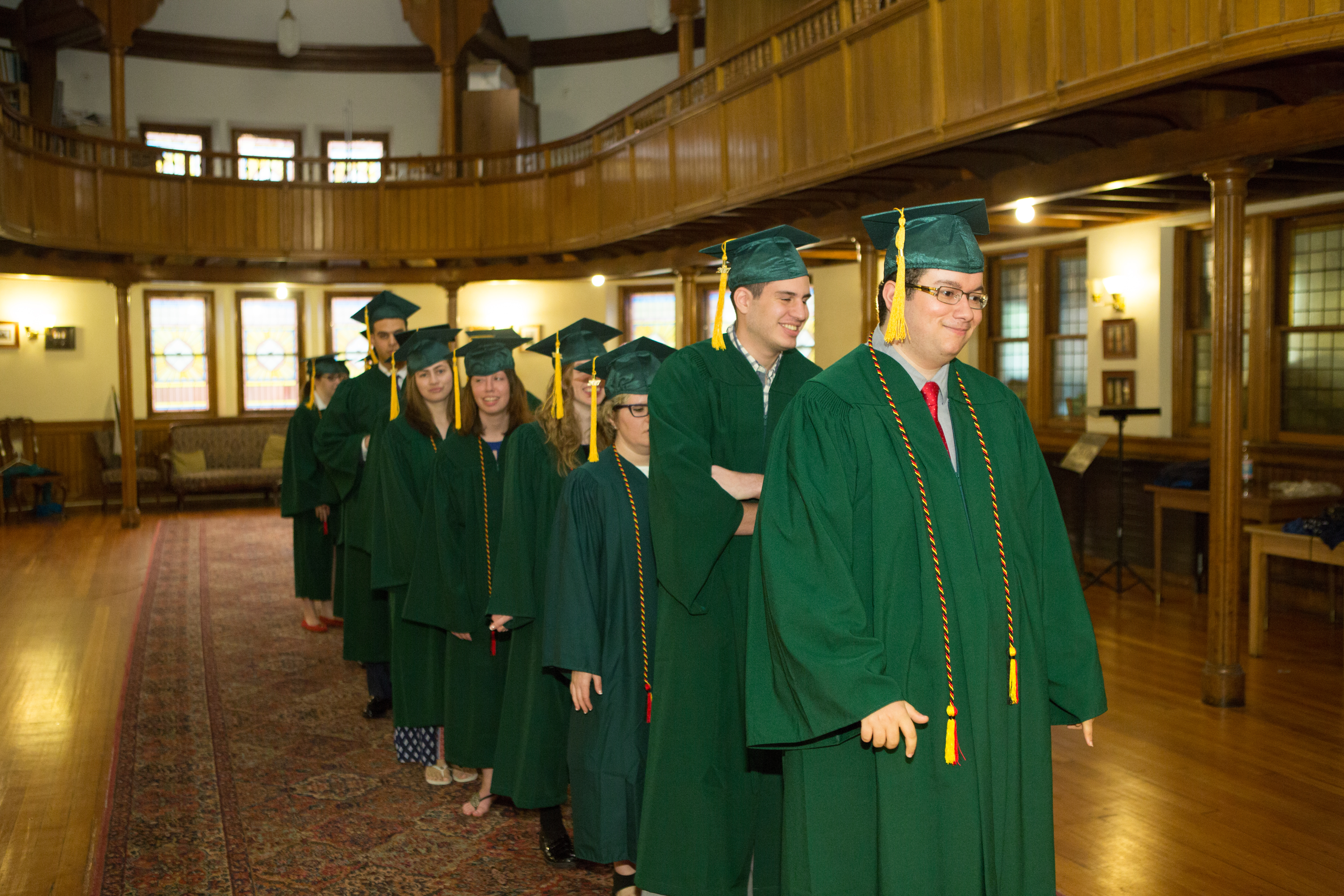 The 14 members of the Threshold Class of 2017 line up before the start of the ceremony.