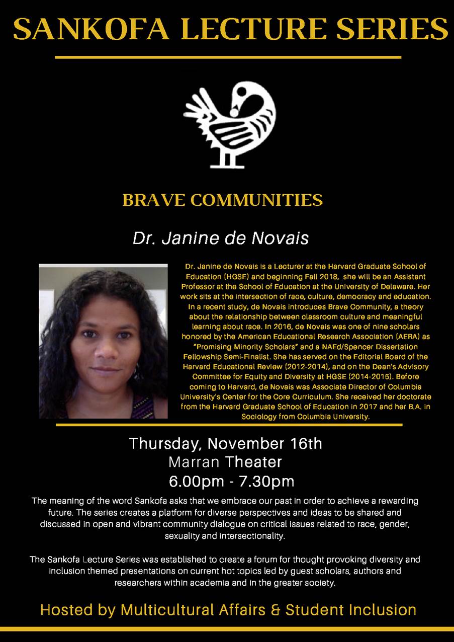 A flier featuring an image of the lecture subject.