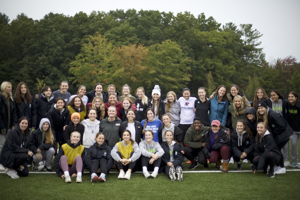Alumni soccer game - women's team members