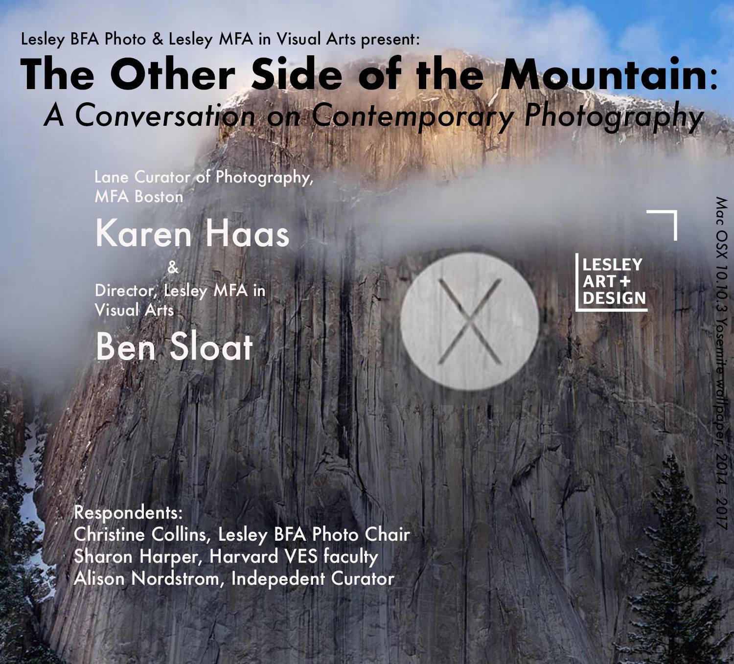 image of Yosemite national park with black and white text over it