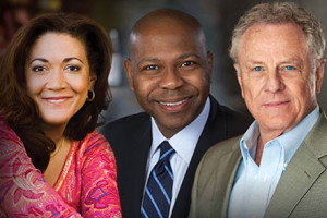 Speakers Michele Norris, Jason Riley and Morris Dees