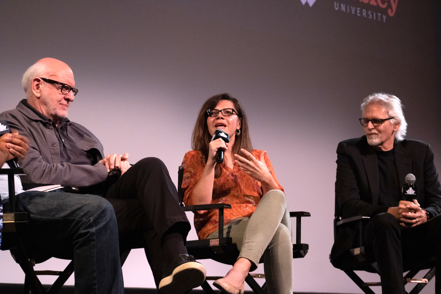 Ingrid Stobbe with Frank Oz and William R. Pace on stage