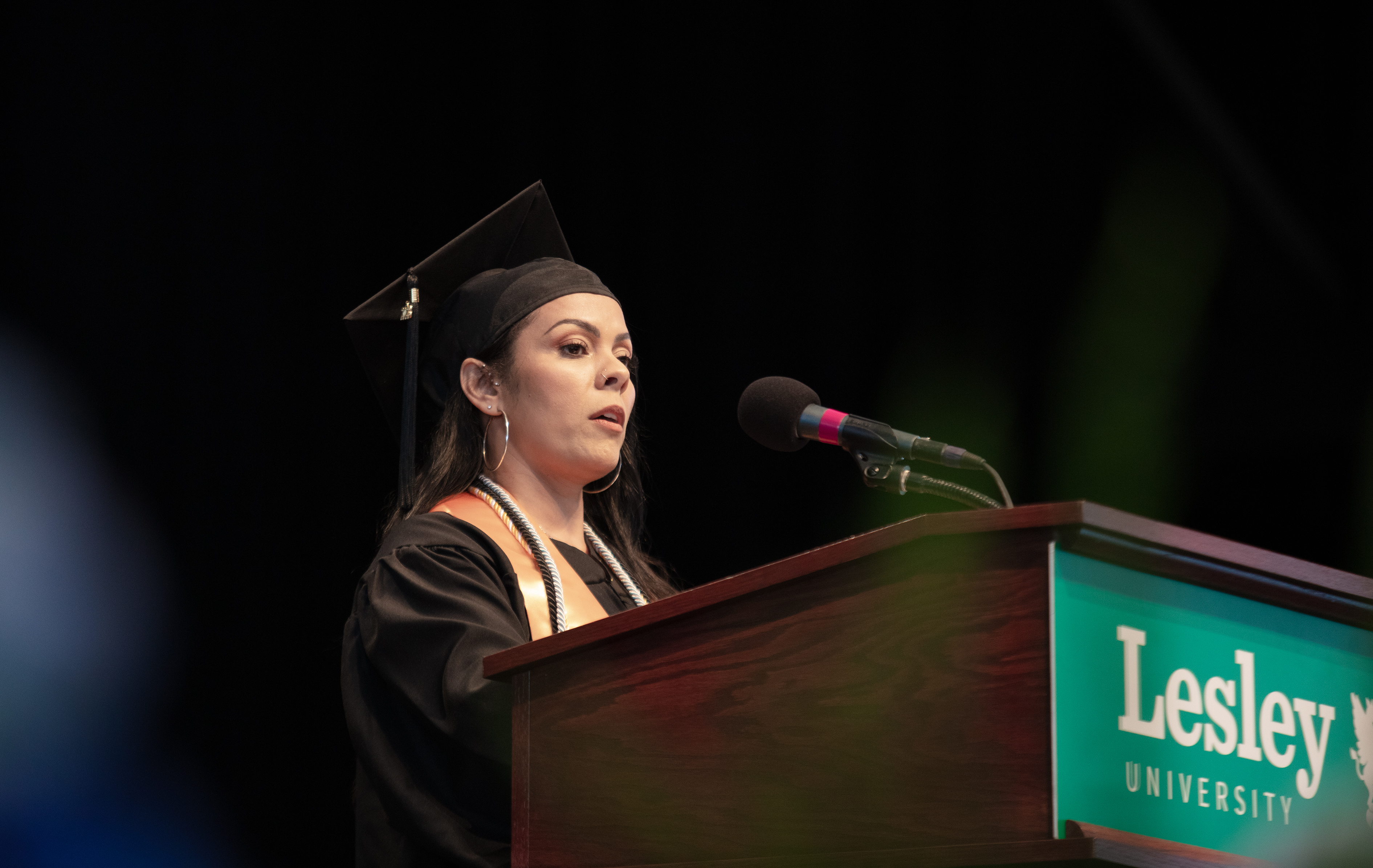 yadira alvarado in graduation robe