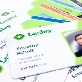 stack of lesley id cards
