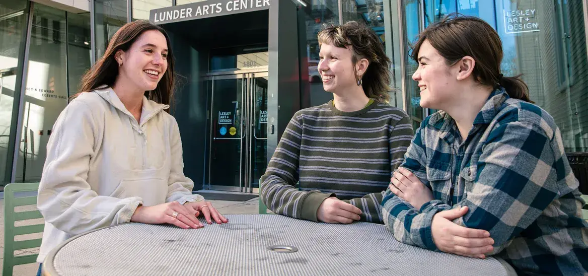 students around a table