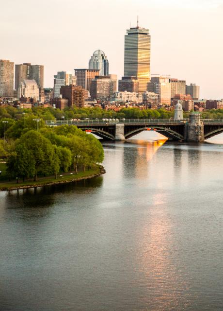 Charles River with Boston skyline in the background