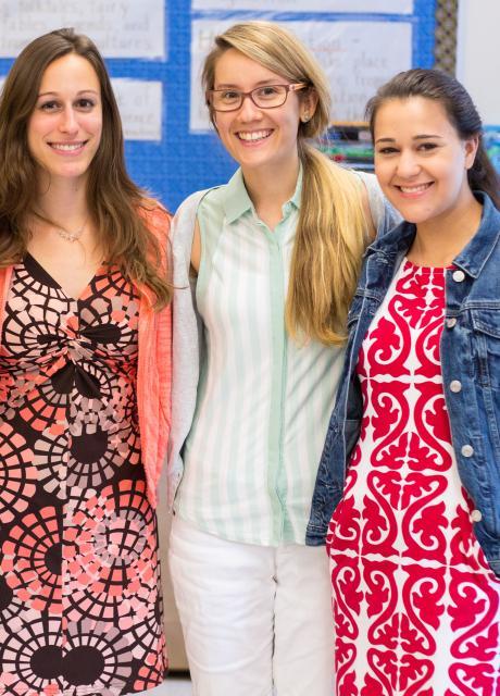 group photo of three young teachers