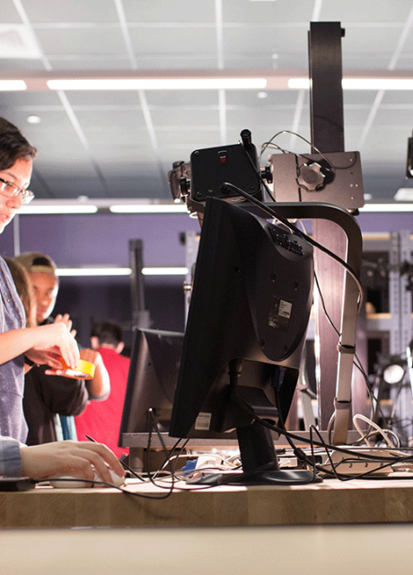 Animation students working in the studio