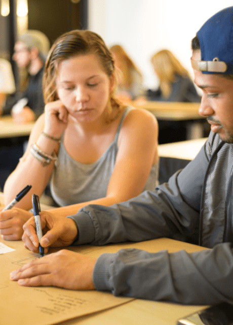 students in interactive design class