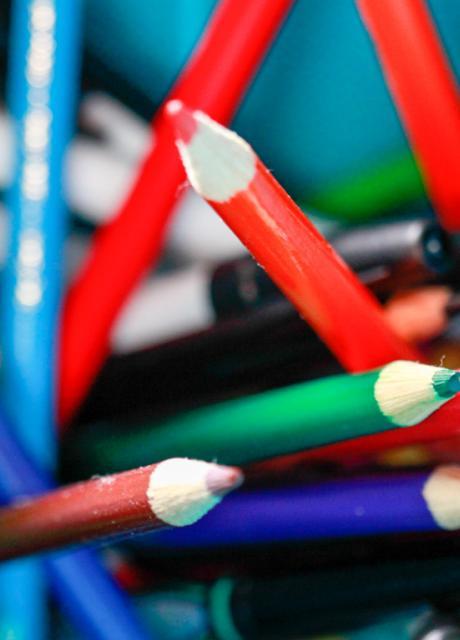 Close-up of colored pencils