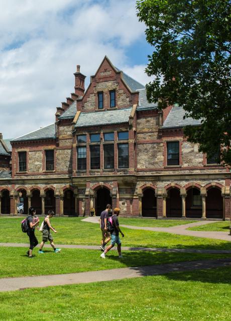 students walking on south campus