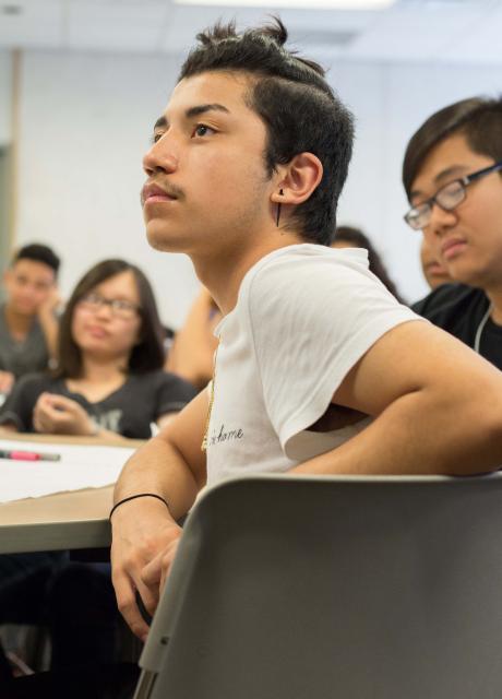 student in classroom