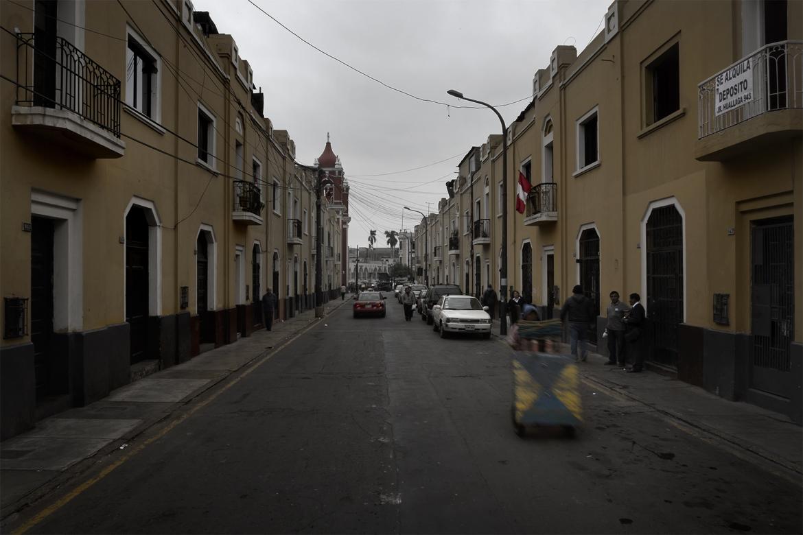 photograph of city street in Lima, Peru