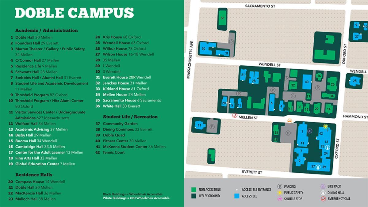 Lesley University Campus Map Map Vector