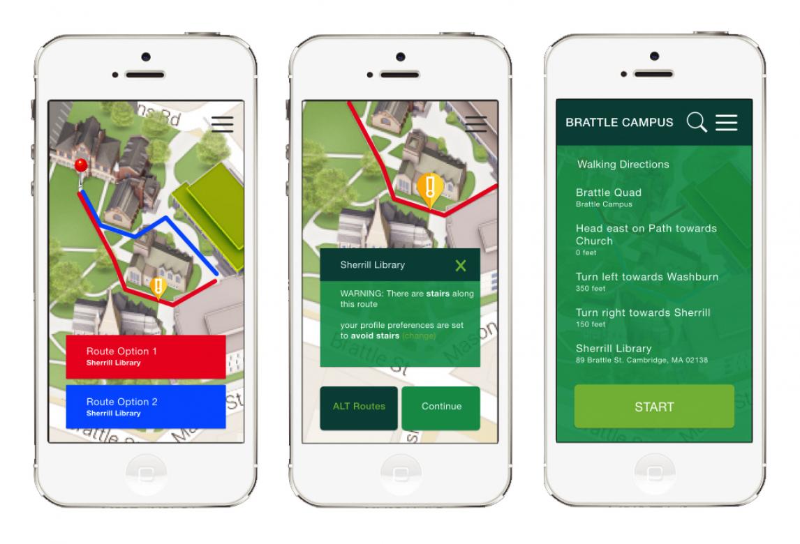 screenshot of interactive campus maps on iPhone