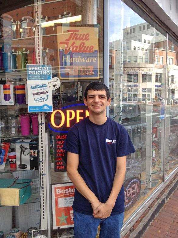 Threshold Student Jesse Daffner at internship site at Dickson Brothers True Value Hardware Store