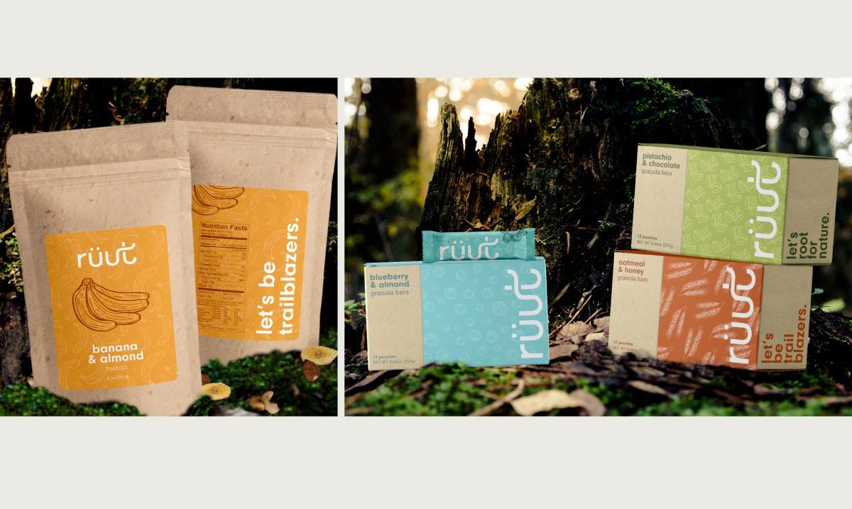 brown food boxes and pouch bags sit in the dirt