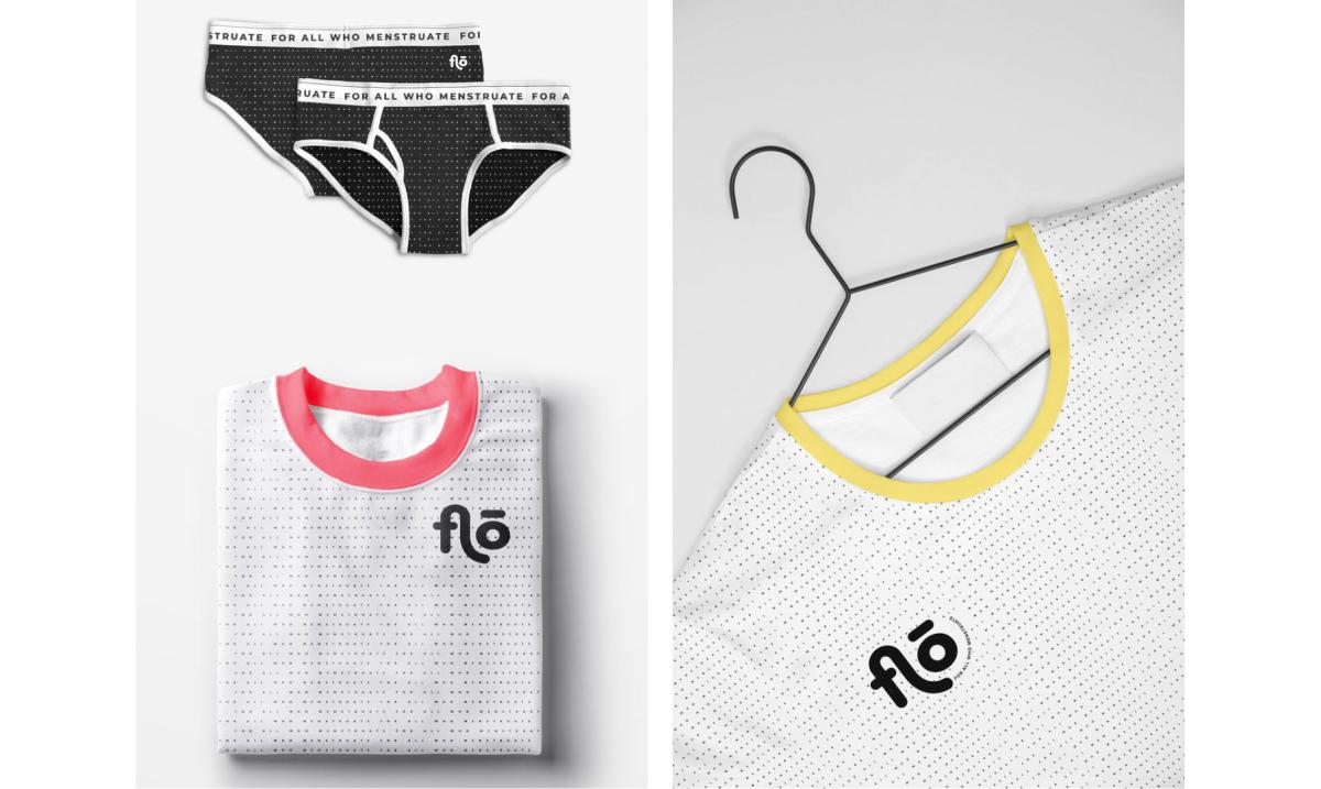 two images of black underwear above folded white t-shirt, other image has white t-shirt on a hanger cropped to fit in rectangle border