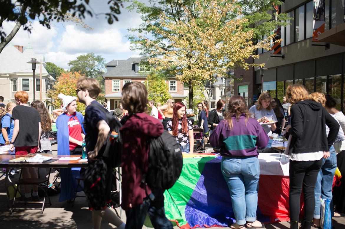 students at the activities fair