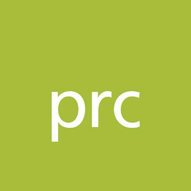 Green square with "prc" in white and lower case