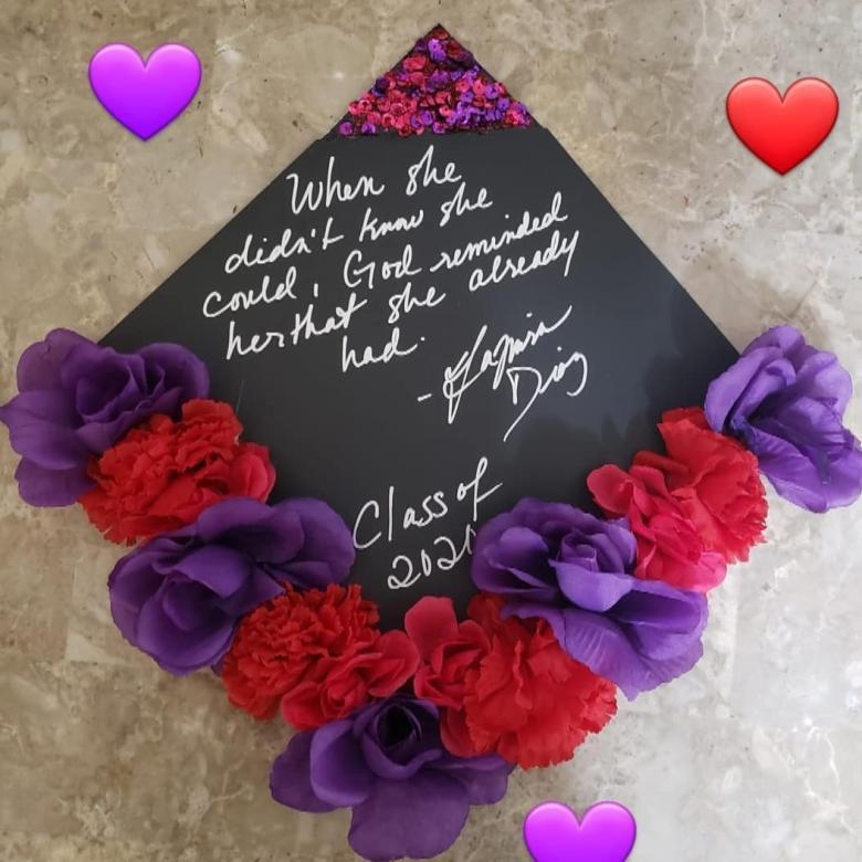 Cap-decorations-with-paper-flowers-Lesley2020