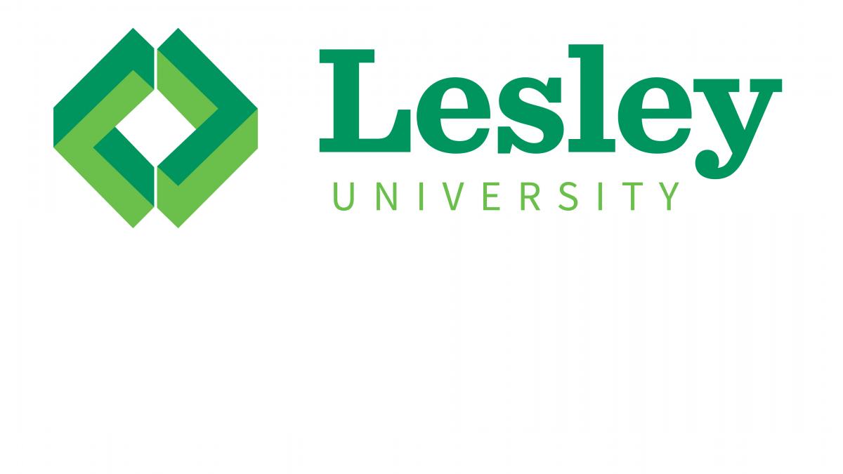 Lesley University's logo on a white background. 