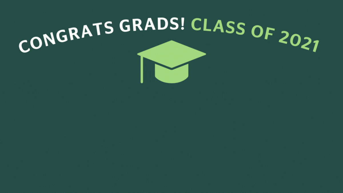 Congrats Class of 2021 Stars and Mortarboard Zoom Background