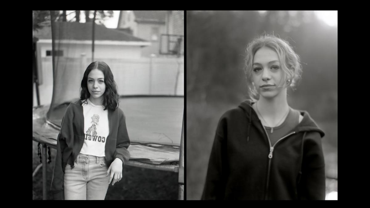 Two portraits of a teenage girll