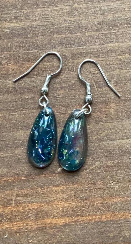 teal earrings