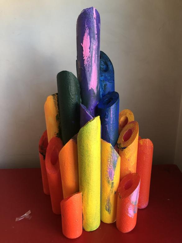 photo of a colorful sculpture