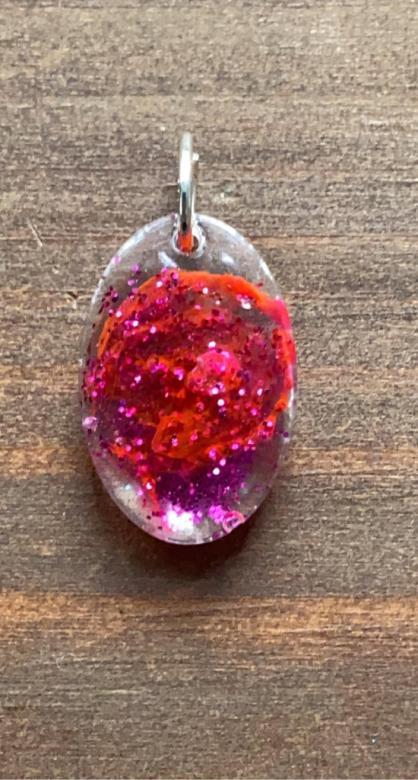 sparkly pink charm